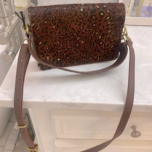 Madewell calf hair bag with leopard spots